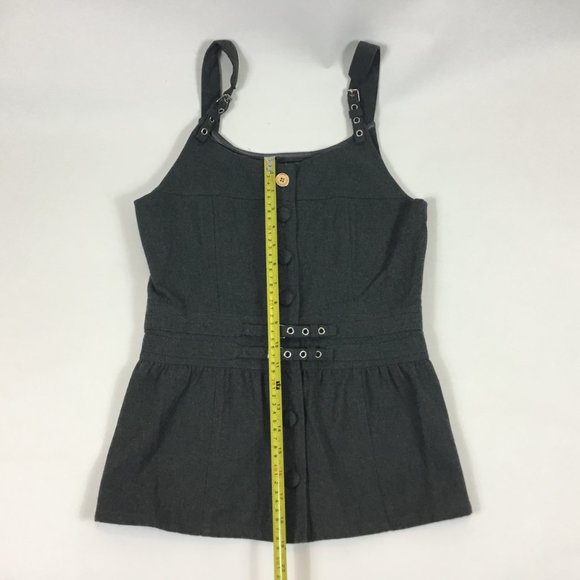 RED by Marc Ecko Gray Tank Top/Button up PeplumTop - Picture 5 of 8